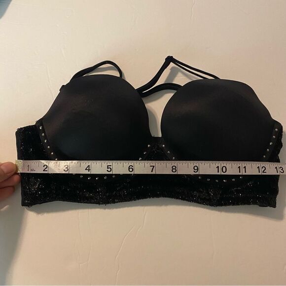 Victoria's Secret Very Sexy push up bra studded Black padded multi position 34C - Picture 8 of 10
